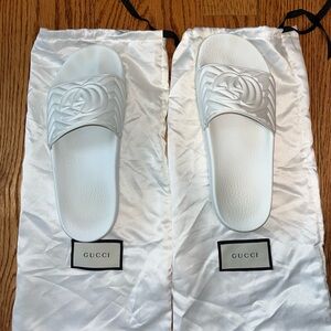 Gucci quilted GG rubber slight in great white